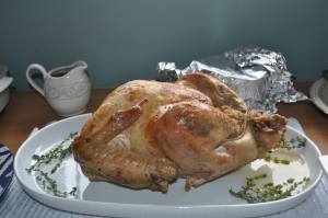 Turkey with fresh thyme on the plate. Simple, sophisticated. I really tried :)